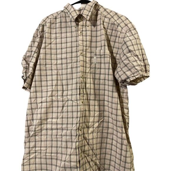 Columbia Men's Cream Short Sleeve Button Down Shirt Size XL - Picture 1 of 9